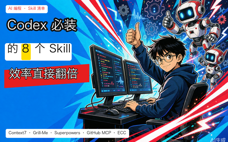 Codex 只会写代码不够：装上这 8 个 Skill，它才真正开始帮你干活