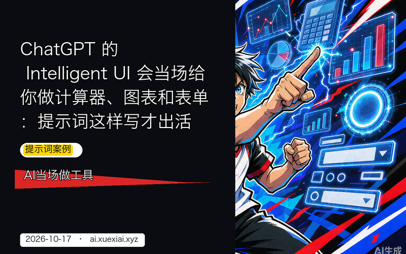 ChatGPT 的 Intelligent UI 会当场给你做计算器、图表和表单：提示词这样写才出活